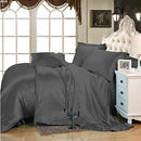 Crown Bedding 100% Silky Satin 5 Pc Comforter Sheet Set 1 Comforter King - Like New