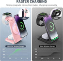 GEJIUCAI 3 in 1 Foldable Wireless Charging Station Travel Charger - PINK Like New