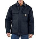 CARHARTT MEN'S LOOSE FIT FIRM DUCK INSULATED TRADITIONAL COAT DARK NAVY LARGE - Like New
