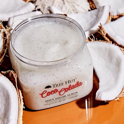 TREE HUT SHEA SUGAR SCRUB COCO COLADA 18 OZ ULTRA HYDRATING SCRUB - WHITE - Brand New