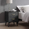 DECORO METRO TWO DRAWER NIGHTSTAND BED SIDE TABLE, BLACK - BLACK - Like New