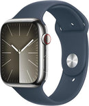 For Parts: APPLE WATCH 9 GPS CELL 41MM STAINLESS STEEL CASE STORM BLUE -CANNOT BE REPAIRED