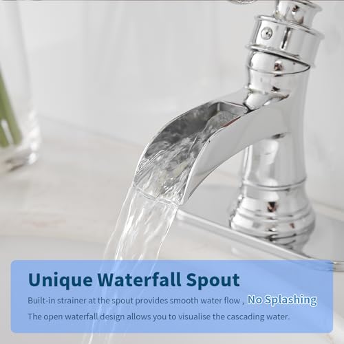 BWE Bathroom Faucet Chrome Waterfall Sink Bath Faucets L6556-7 - Chrome - Like New