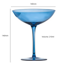 THE WINE SAVANT COLORED CHAMPAGNE COUPE GLASSES 12OZ SET OF 6 - COBALT BLUE - Like New