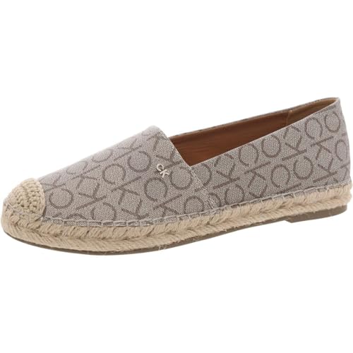 CALVIN KLEIN WOMEN'S POPULAR BALLET FLAT - SIZE: WOMEN 9 - TAUPE LOGO - Like New