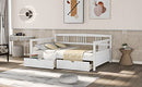 SPOFLYINN FULL SIZE DAYBED WITH SAFETY GUARDRAILS, WOOD, 295132AAK - WHITE - Like New