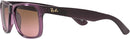 RAY BAN JUSTIN POLISHED TRANSPARENT VIOLET FRAME PINK BROWN GRADIENT LENSES 50MM - Like New