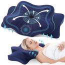 DONAMA Cervical Neck Pillow, Cooling Contour Memory Foam Pillow, Dark Blue - Like New