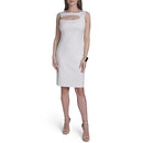 HD5BKC6Y HALSTON H Women's Sleeveless Open Neckline Scuba Dress, Cream, 14 - Like New