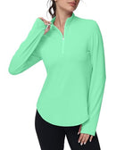 Women's Golf Polo Long Sleeve Workout Tops V Neck UPF 50+ Sun Protection - Brand New
