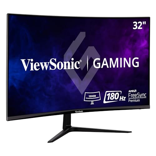 VIEWSONIC 32 INCH CURVED 1080P 1MS 180HZ GAMING MONITOR - BLACK Like New