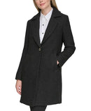 KARL LAGERFELD WOMEN'S SOLID TEXTURE WOOL CLASSIC BLAZER BLACK X-LARGE - Brand New