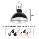 REPTI ZOO 2 Packs 8.2in Waved Pattern Aluminum Reptile Lamp Cap Lamp Fixture - Brand New