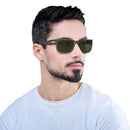 3315-S-1103 PERSOL UNISEX RECTANGULAR TAUPE FRAMES POLARIZED GREEN 55-19-145 - Like New