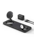 ANKER IPHONE 16 FOLDABLE 3-IN-1 WIRELESS QI2 15W WIRELESS CHARGER - BLACK - Brand New