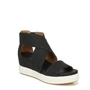 G2667S1002 DR. SCHOLL'S SHOES WOMENS SHEENA WEDGE SANDAL SIZE 7M BLACK SMOOTH - Like New