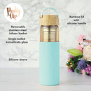 Pinky Up Dana Tea Infuser Mug with Strainer and Lid Insulated Glass Tumbler - Like New