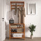 AKTOP ENTRYWAY COAT RACK SHOE STORAGE 4 IN 1 HALL TREE STORAGE 4T - NATURAL - Like New