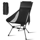 JITOOW CAMPING CHAIRS PORTABLE CAMPING CHAIR WITH HEADREST STORAGE BAG - BLACK - Like New