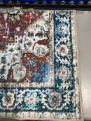 KATHY IRELAND HOME FLANNEL PRINTED AREA RUG 8FT BY 10FT - BLUE/WHITE/RED - Brand New
