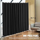 VEVOR ROOM DIVIDER 121.5 X 17.7 X 96.7 IN POLYESTER PANEL WITH WHEELS - BLACK - Like New