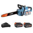 SENIX 40V 14" Electric Chainsaw/Brushless Chain Saw/2x4Ah Battalion - CSX2-M2 - Like New