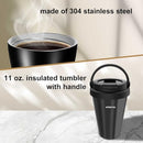 AVIGATOR SINGLE SERVE COFFEE MAKER, 11OZ TRAVEL MUG STAINLESS STEEL - BLACK - Like New