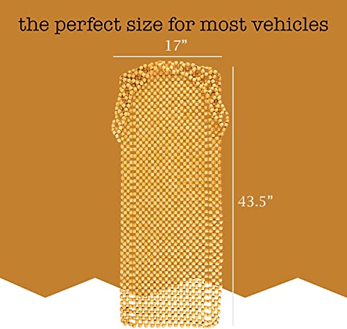 ZONETECH WOODEN BEADED SEAT COVER 1-PACK - NATURAL - Like New