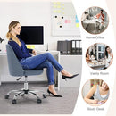 Armless Office Chair with Wheels, Adjustable Lumbar Support (Blue) - Brand New