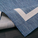 Beverly Rug Waikiki Indoor Outdoor Rug 4x6, Washable 4x6 Blue - White - Brand New