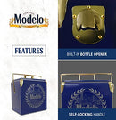 Modelo Retro Ice Chest Cooler with Bottle Opener 13L Retro Style - Blue and Gold - Brand New