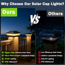 BRIGHTEVER SOLAR POST CAP LIGHTS OUTDOOR 8-PACK WATERPROOF BLACK - Like New