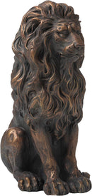 Glitzhome 20.75"H MGO Guardian Sitting Lion Statue - Brown - Like New