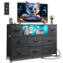 WLIVE BLACK TV STAND 45 50 55 INCH TV LIGHTS CHARGING ASNG114 - CHARCOAL BLACK - Like New