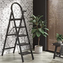 JOISCOPE 5 Step Ladder, Folding Step Stool, 250 Lbs Capacity, Black - NEW - Brand New