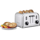 CUISINART 4 SLICE TOASTER, COMPACT STAINLESS - BRUSHED STAINLESS - Like New