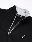 B07F6RS5R3 Nautica Men's Solid 1/4 Zip Fleece Sweatshirt True Black XL - Brand New
