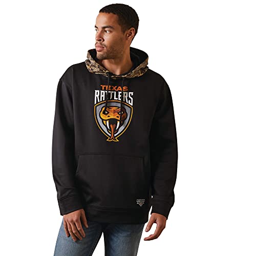 10044685 ARIAT MEN'S HOODED SWEATSHIRT SIZE MEN M RATTLERS HEAD BLACK - Brand New