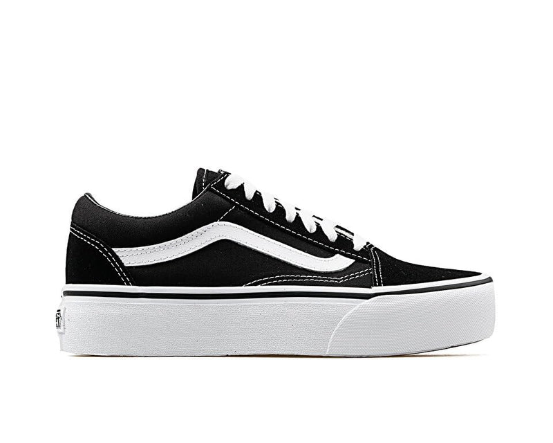 VANS OLD SKOOL PLAT UNISEX - SIZE: MEN 8.5 WOMEN 10 BLACK/WHITE - Like New