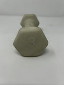 ALL IN MOTION DUMBBELL 3LBS - PVC COATED, IRON FILLED, ARM WORKOUT - WHITE - Like New