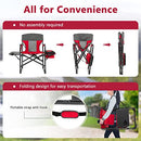 COSTWAY Folding Camping Chair Heavy-Duty Director Chair Supports 400lbs Red - Brand New