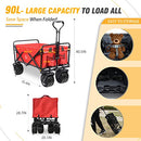 Collapsible Heavy Duty Beach Wagon Cart Outdoor Folding Utility Camping Garden - Brand New