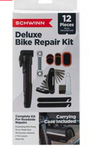 SCHWINN DELUXE BIKE REPLAIR KIT 12 PIECES PLUS CARRING BAG - BLACK - Like New