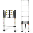 RIKADE TELESCOPIC LADDER 8.5FT ALUMINUM NON-SLIP FEET 330LB RK-SST-26 - SILVER - Like New