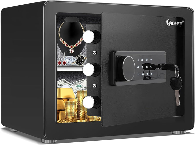 Kavey 0.8 Cub Safe Box with Backlit Touch Screen Keypad and Dual Alarm System - Like New