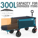PORTAL 300L LARGE WAGONS CARTS FOLDABLE WITH TAILGATE 550LB, 21813-1-BL - BLACK - Like New