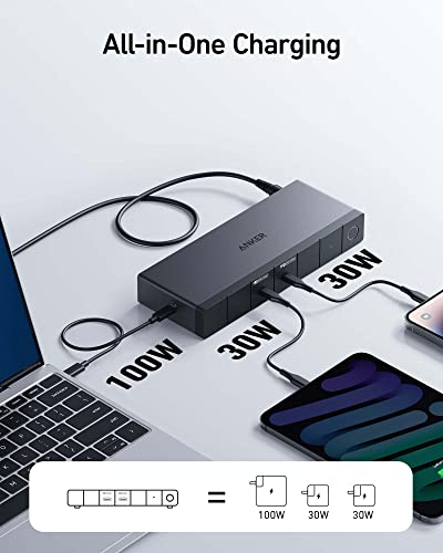 ANKER 568 USB-C DOCKING STATION 11-IN-1 HUB 100W CHARGE 40GBPS A8399 - GRAY - Like New