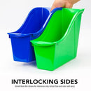 Storex Large Book Bin, Interlocking Plastic Organizer, Purple, 6-Pack - Brand New