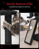 AECHONOW LARGE CAT TREE FLOOR TO CEILING FOR ADULT CATS, 86IN-108IN - BLACK - Like New