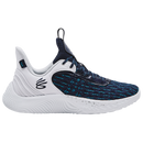 UNDER ARMOUR TEAM CURRY 9 UNISEX - SIZE: MEN 4 WOMEN 5.5 - WHITE/NAVY - Like New
